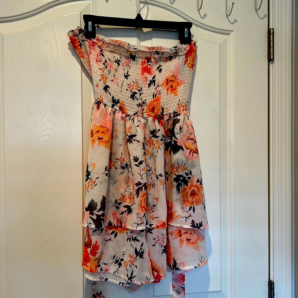Floral tube top dress
